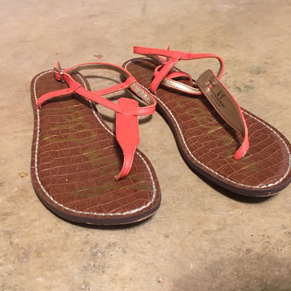 Sam Edelman T-strap sandals coral